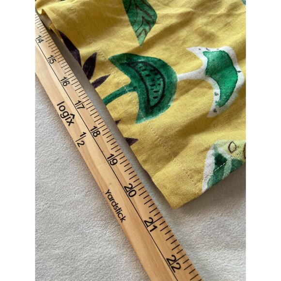 Zara Mens Yellow Hawaiian Shirt Art-Inspired Print Regular Fit Linen Medium - Picture 5 of 7